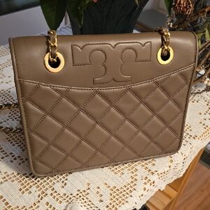 Tory Burch Tan Quilted Shoulder Bag